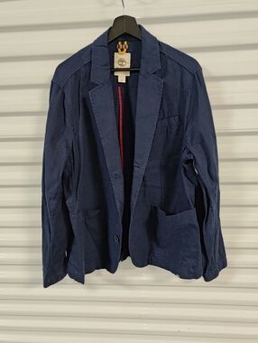 Timberland Italian Yarn Sweater Blazer Navy Blue Size XL